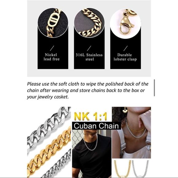 Silver Cuban Link Chain - Picture 3 of 6